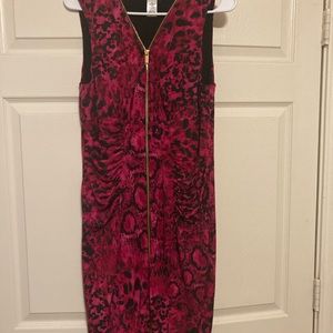 Cache pink animal print zip dress